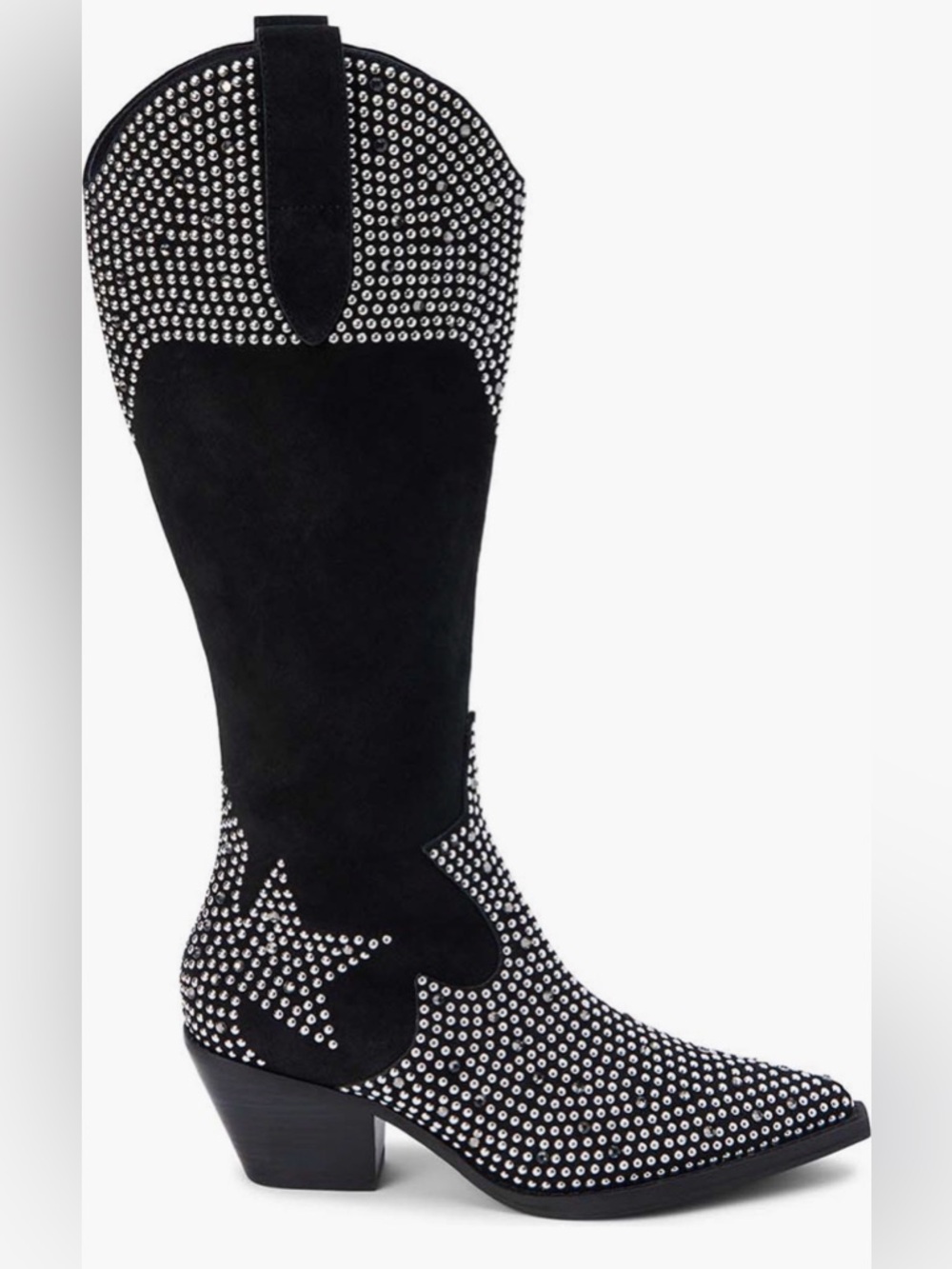 Mattise Dumplin Black  Knee-High studded cowboy Boots 7 - Picture 4 of 6